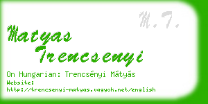 matyas trencsenyi business card