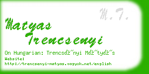 matyas trencsenyi business card